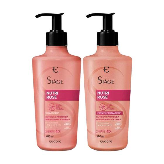 Imagem de Kit Shampoo e Condicionador Nutri Rosé Anti Tesoura Siàge