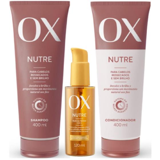 Imagem de Kit Shampoo e Condicionador Ox Nutre + Óleo Nutritivo