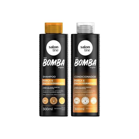 Imagem de Kit Shampoo e Condicionador SOS Bomba Força e Engrossamento 300ml