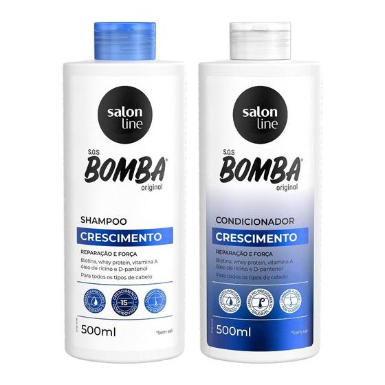 Imagem de Kit Shampoo e Condicionador SOS Bomba Original 500ml Salon Line