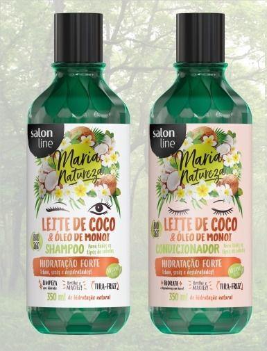 Imagem de Kit Shampoo e Condicionador Vegano Maria Natureza leite de Coco e Óleo de Monoi 350ml