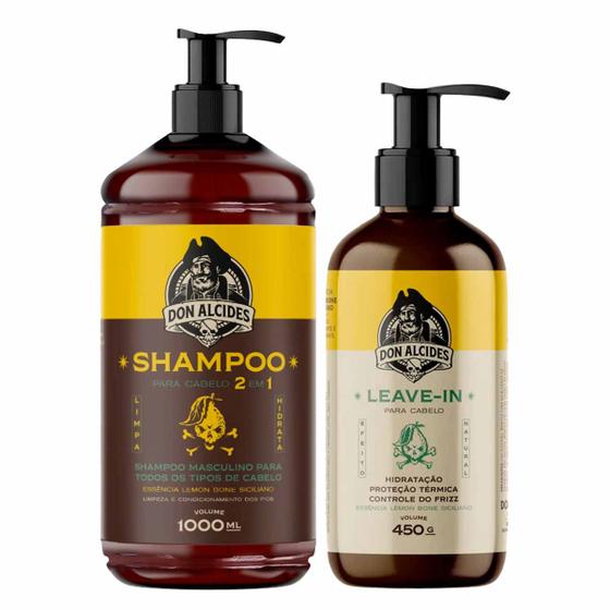 Imagem de Kit Shampoo e Leave-in Grande Cabelo Lemon Bone Don Alcides