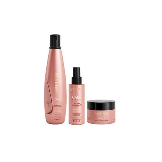 Imagem de Kit Shampoo e Máscara + Fluído Revitalizante Aneethun Care