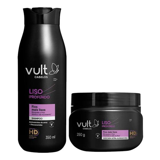 Imagem de Kit Shampoo e Máscara Reconstrução Capilar Liso Profundo Anti Frizz Cabelos Vult