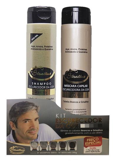 Imagem de Kit Shampoo Escurecedor + Mascara Strattus Cor Preta Stratus