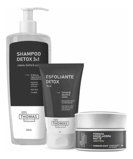 Imagem de Kit Shampoo Esfoliante Facial Pasta Modeladora Barba Cabelo