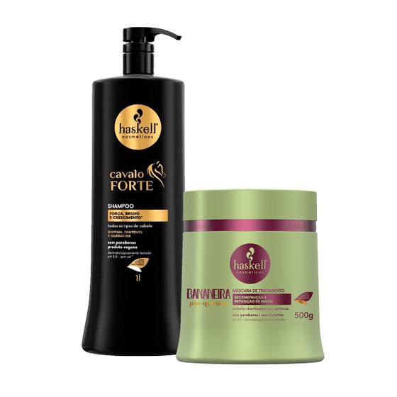 Imagem de Kit Shampoo Haskell Cavalo Forte 1L + Máscara Bananeira 500g