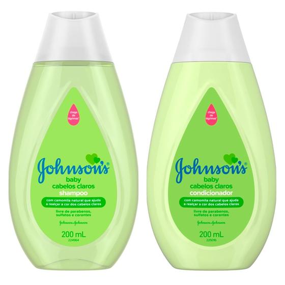 Kit Shampoo Johnson's Baby Cabelos Claros 200ml e Condicionador Johnson