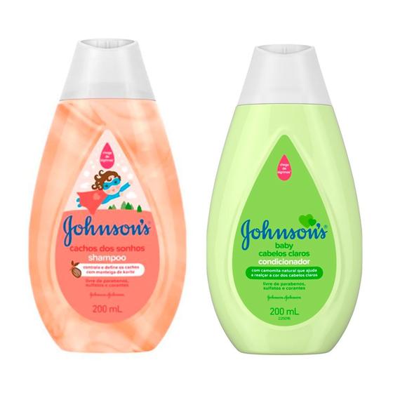 Kit Shampoo Johnson's Baby Cachos dos Sonhos 200ml e Condicionador