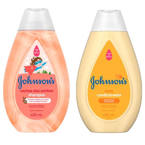 Kit Shampoo Johnson's Cachos dos Sonhos 400ml e Condicionador Johnson's