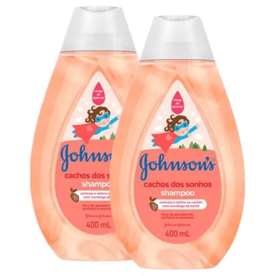 Imagem de Kit Shampoo Johnsons Baby Cabelos Cacheados 400ml 2 Unidades