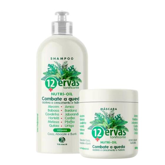 Imagem de Kit Shampoo + Máscara 500g Tonificante 12 ervas Nutri-oil