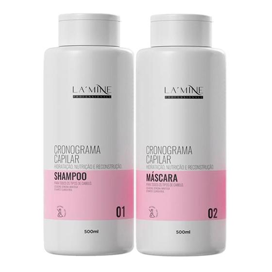 Imagem de Kit Shampoo + Máscara Cronograma Capilar Lamine 2X500Ml