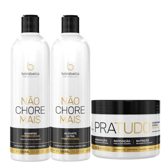 Imagem de Kit Shampoo Progressiva Não Chore 350ml e Máscara Pratudo 300g