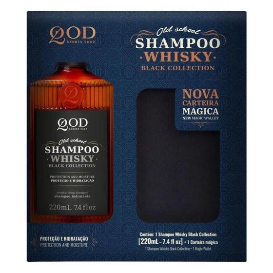 Imagem de Kit Shampoo QBS Old School Whisky 220ml + Carteira Mágica