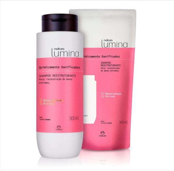 Imagem de Kit Shampoo Refil Lumina para Cabelo Quimicamente Danificado - Natura Cométicos