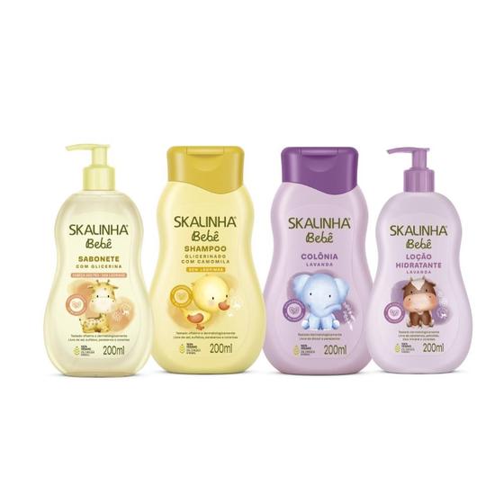 Imagem de Kit Shampoo Sabonete Colônia Loção Bebê Infantil Skalinha