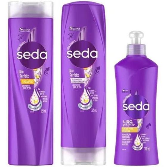 Imagem de Kit Shampoo Seda 325Ml + Cond + Pentear Liso Perfeito