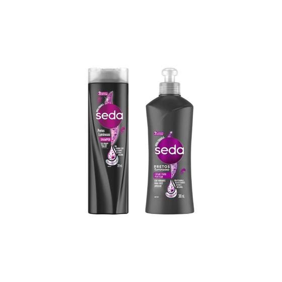 Imagem de Kit Shampoo Seda 325Ml+Creme Pentear 300Ml Pretos Luminosos