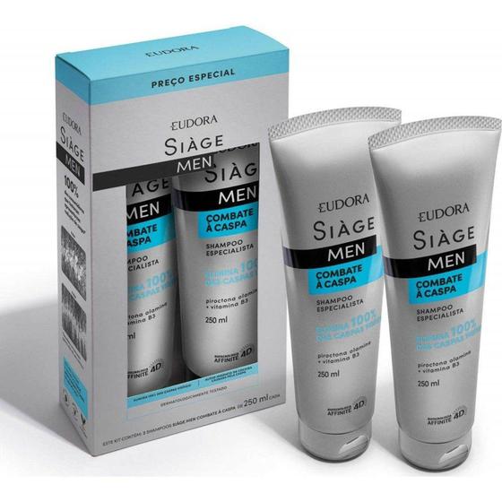 Imagem de Kit shampoo siàge men combate à caspa 250ml cada (2 itens) - EUDORA