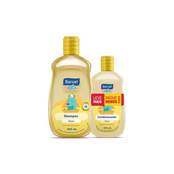 Imagem de Kit Shampoo Suave 400ml E Condicionador Suave 210ml Baby Cheirinho Prolongado Baruel