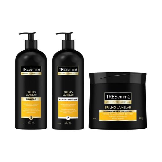 Imagem de Kit Shampoo Tresemme Lamelar 650ml+Cond 650ml+Mascara Brilho