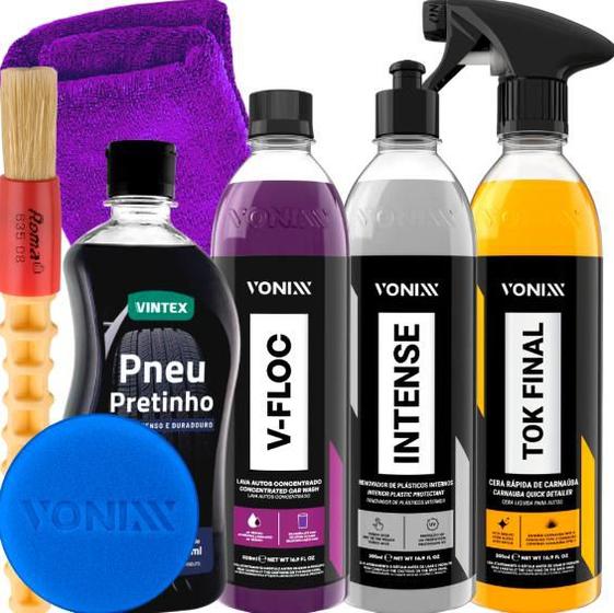 Imagem de Kit shampoo v-floc cera tok final revitalizador intense pretinho  vonixx 