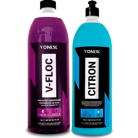 Imagem de Kit Shampoo Vonixx V-floc 1,5l Ph Neutro + Citron 1,5l