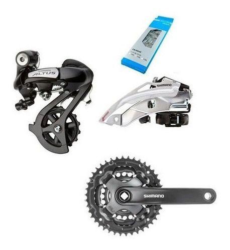 Imagem de Kit Shimano Altus Cambios Corrente Com Pedivela Completo Mtb