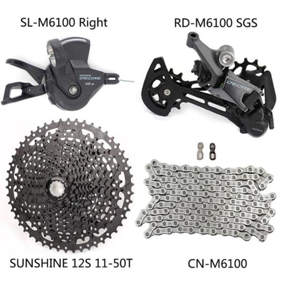 Kit Shimano Deore Completo- 12v M6100 1x12 Speed Menor preço em Kit Shimano Deore Completo- 12v M6100 1x12 Speed
