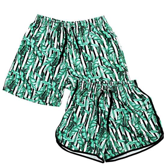 Kit Short Casal Evoltenn Tactel Estampa Sublimatica Tendência Short