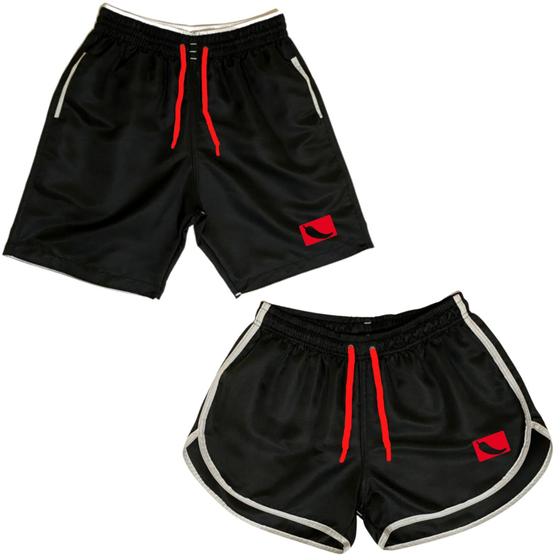 Imagem de Kit Short Casal Masculino e Feminino Combinando Verão Praia Piscina Academia Passeio