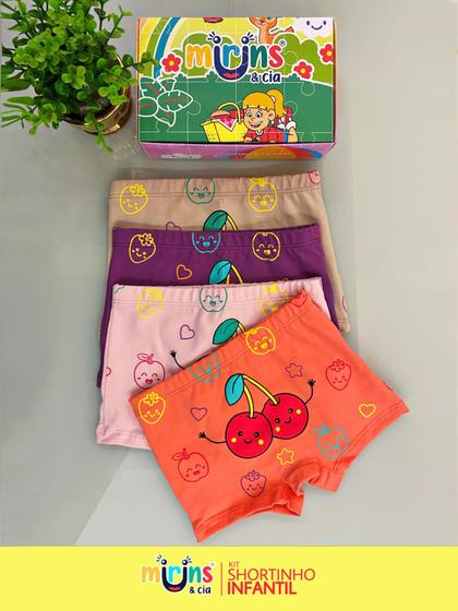 Imagem de Kit Shortinho Infantil Frutinhas com 4 unidades - Êxito Lingerie