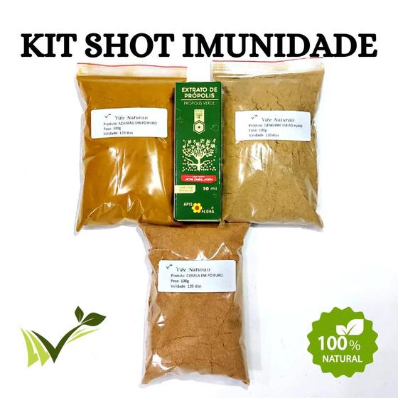 Imagem de Kit Shot Imunidade Própolis Verde Açafrão Gengibre Canela