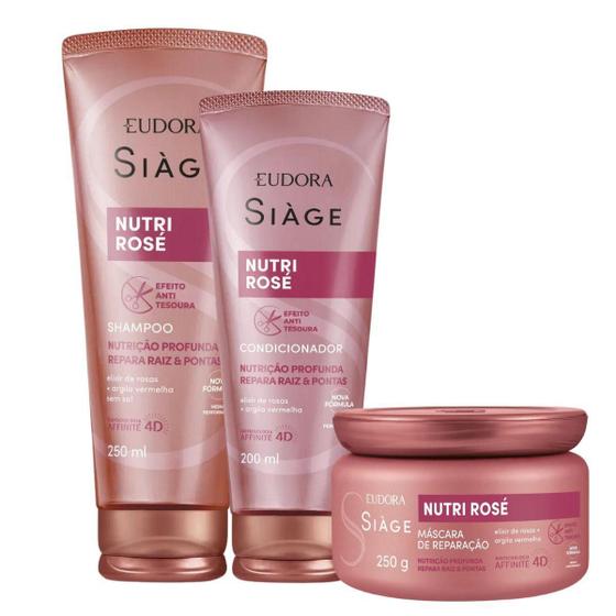 Imagem de Kit Siage Eudora Nutri Rose C/3