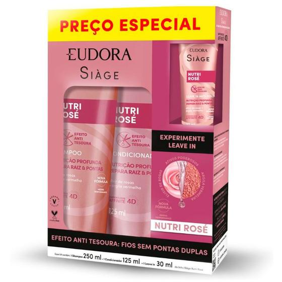 Imagem de Kit Siàge Nutri Rosé Shampoo 250ml Condicionador 125ml e Leave-in 30ml