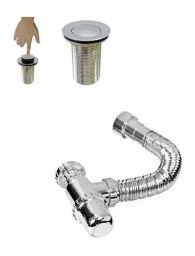 Kit Sifão Sanfonado Copo Pvc + Válvula Click Menor preço em Kit Sifão Sanfonado Copo Pvc + Válvula Click
