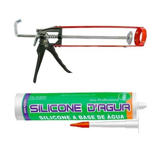 Imagem de Kit Silicone Marrom 450G Selante Acrílico Com Aplicador