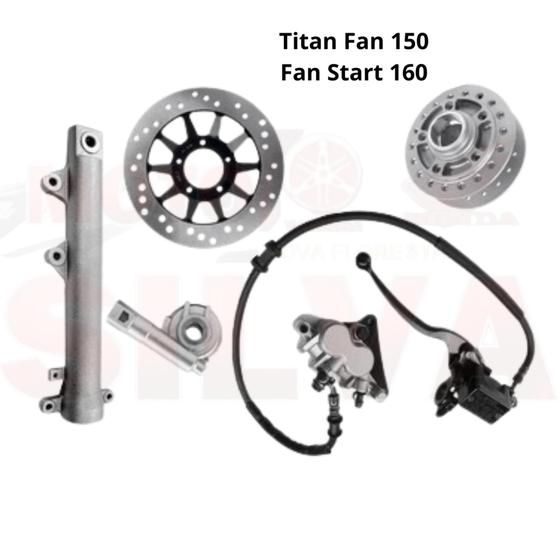 Imagem de kit sistema freio disco dianteiro Titan Fan 150 2014 2015 Start Fan Titan 160
