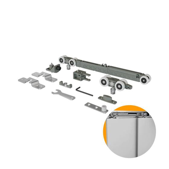 Imagem de Kit Sistema Ro82 Standard de 80 A 100 Kg Pesado Para Porta Correr Rometal