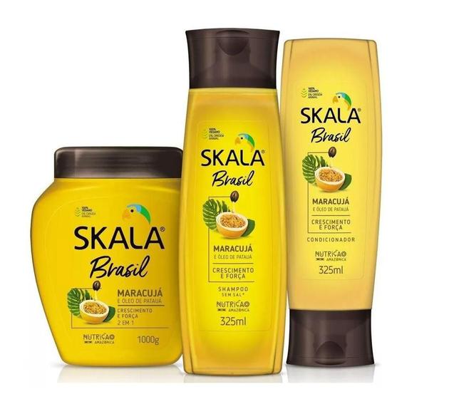 Imagem de Kit Skala Brasil Maracujá e Óleo de Patauá Shampoo, Condicionador, Mascara 1kg