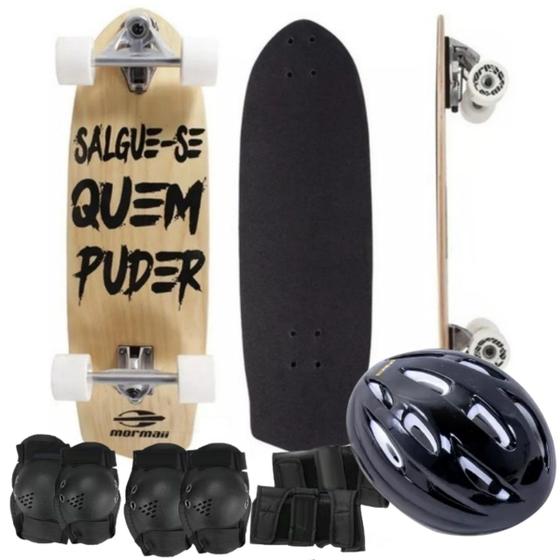 Imagem de Kit Skate Swingboard Simulador Surf Longboard E Kit Proteção