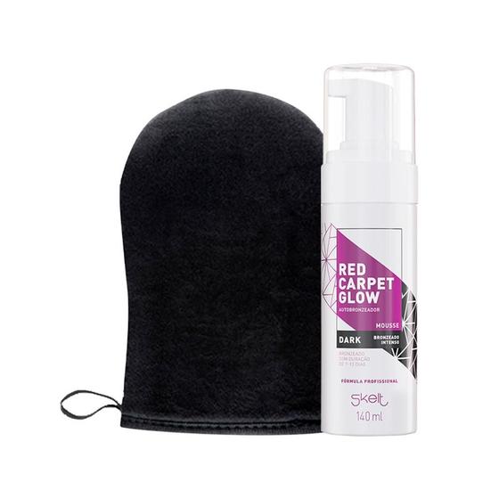 Imagem de Kit Skelt - Red Carpet Glow Mousse Auto Bronzeador Dark Skelt 140ml e Luva Aplicadora