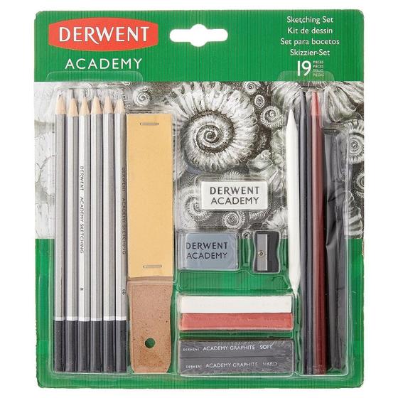 Imagem de Kit Sketching Set Academy Derwent com 19 Peças