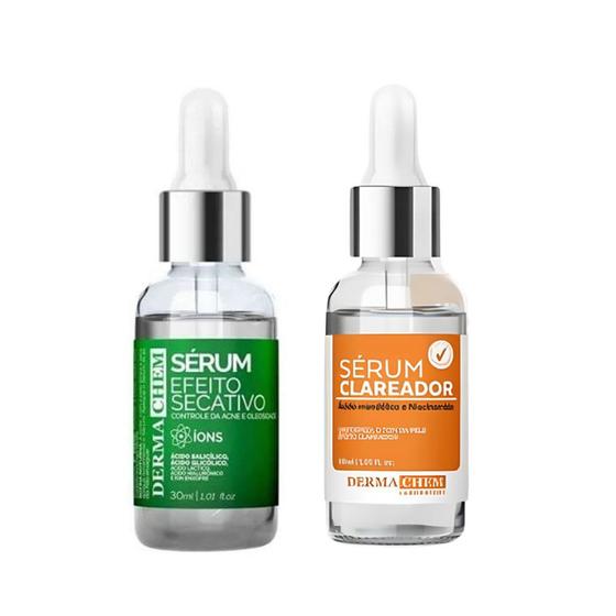 Imagem de Kit Skin Care 2 Sérum Dermachem Efeito Clareador e Sérum Efeito Secativo 30ml