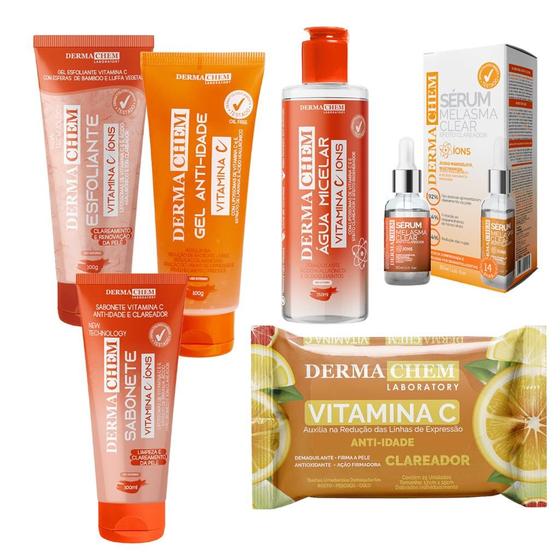 Imagem de Kit Skincare Clareador E Anti-Idade - Vitamina C - 6 Itens