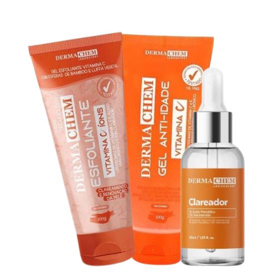 Imagem de Kit Skincare  Clareador Facial  Melasma Vitamina C Dermachem