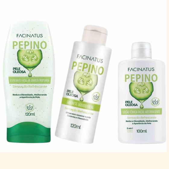 Imagem de Kit Skincare Detox Facial De Pepino Pele Oleosa Para O Rosto