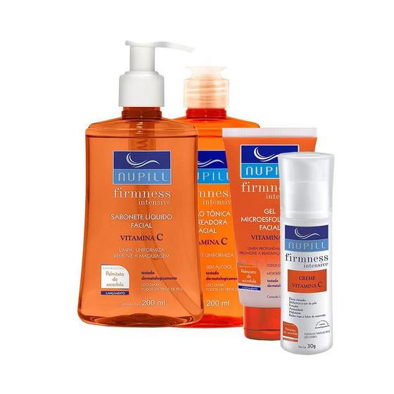 Imagem de Kit Skincare Vitamina C Nupill Sabonete, Tônico, Creme E Gel