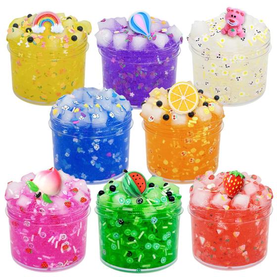 Imagem de Kit Slime UIVIEHIR Jelly Cube Clear - Pacote com 8 Unidades para Crianças